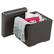 ICE64531 Otto File Ottoman, 18w x 18d x 17-1/4h, Charcoal/Black By ICEBERG ENTERPRISES
