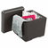 ICE64537 Otto File Ottoman, 18w x 18d x 17-1/4h, Charcoal/Charcoal By ICEBERG ENTERPRISES