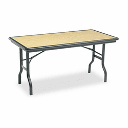 ICE65119 IndestrucTable Resin Rectangular Folding Table, 60w x 30d x 29h, Oak By ICEBERG ENTERPRISES