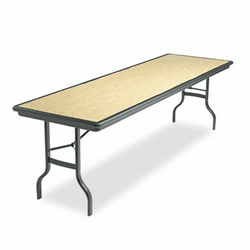 ICE65139 IndestrucTable Resin Rectangular Folding Table, 96w x 30d x29h, Oak By ICEBERG ENTERPRISES