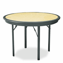 ICE65149 IndestrucTable Resin Folding Table, 42" dia. x 29h, Oak By ICEBERG ENTERPRISES