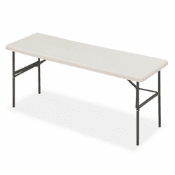 ICE65383 IndestrucTable TOO 1200 Series Resin Folding Table, 72w x 24d x 29h, Platinum By ICEBERG ENTERPRISES