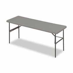 ICE65387 IndestrucTable TOO 1200 Series Resin Folding Table, 72w x 24d x 29h, Charcoal By ICEBERG ENTERPRISES