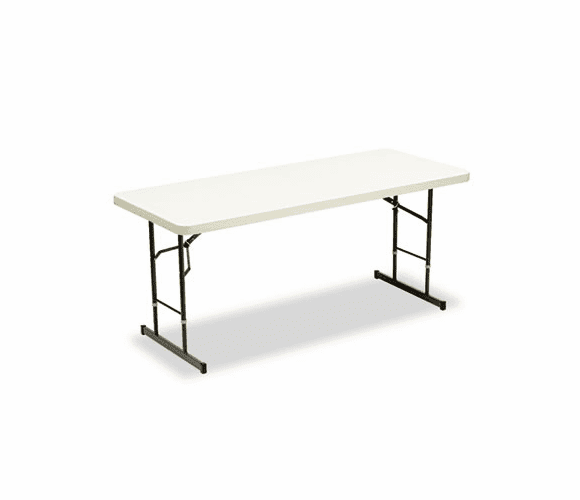 ICE65623 IndestrucTable TOO Adj Hgt Resin Folding Table, 72w x 30d x 25-35h, Platinum By ICEBERG ENTERPRISES