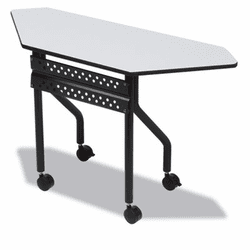 ICE68077 OfficeWorks Mobile Training Table, Trapezoid, 48w x 18d x 29h, Gray By ICEBERG ENTERPRISES