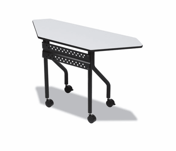 ICE68077 OfficeWorks Mobile Training Table, Trapezoid, 48w x 18d x 29h, Gray By ICEBERG ENTERPRISES