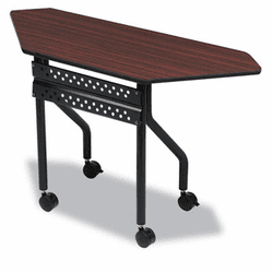 ICE68078 OfficeWorks Mobile Training Table, Trapezoid, 48w x 18d x 29h, Mahogany By ICEBERG ENTERPRISES