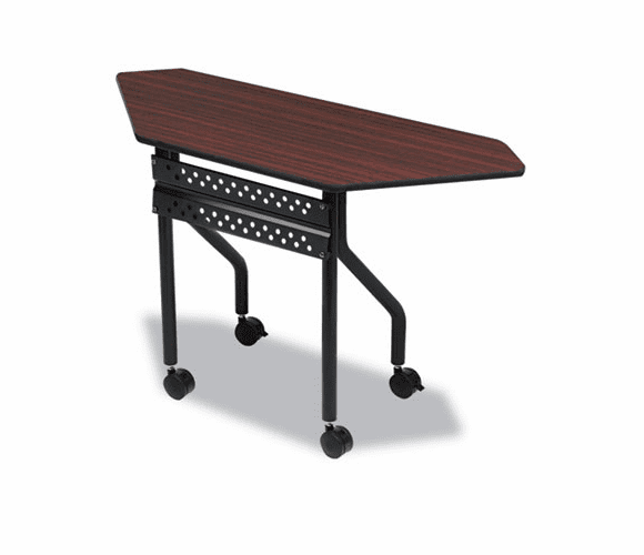ICE68078 OfficeWorks Mobile Training Table, Trapezoid, 48w x 18d x 29h, Mahogany By ICEBERG ENTERPRISES