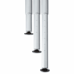 ICE68140 OfficeWorks Teaming Table Adjustable Height Leg Set, Silver/Chrome, Pair By ICEBERG ENTERPRISES