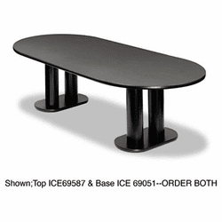 ICE69051 OfficeWorks Manager Series Racetrack Table Base, 17w x 29h, Black By ICEBERG ENTERPRISES