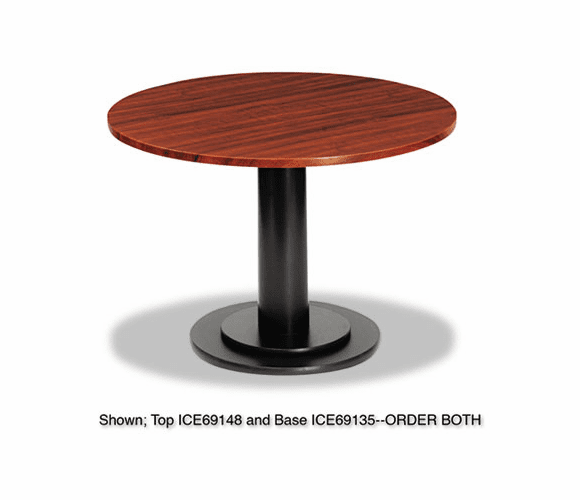 ICE69135 OfficeWorks Single Column Base for Round Table Tops, 23-1/2w x 29h, Black By ICEBERG ENTERPRISES