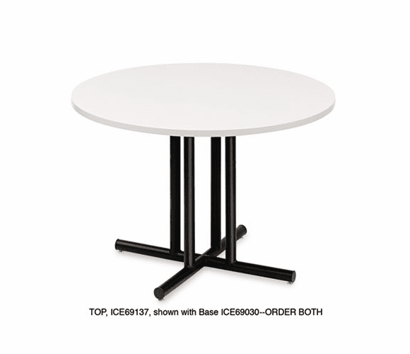 ICE69137 OfficeWorks 36" Round Conference Table Top, Square Edge, Gray By ICEBERG ENTERPRISES