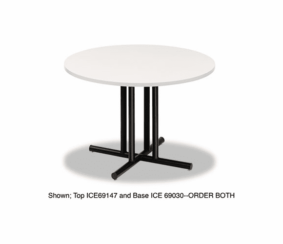 ICE69147 OfficeWorks 42" Round Conference Table Top, Square Edge, Gray By ICEBERG ENTERPRISES