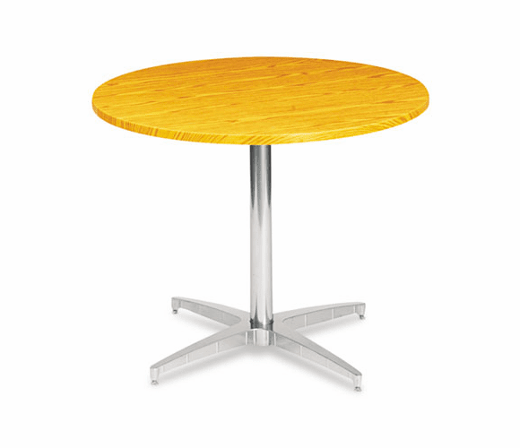 ICE69159 OfficeWorks 48" Round Conference Table Top, Square Edge, Oak By ICEBERG ENTERPRISES