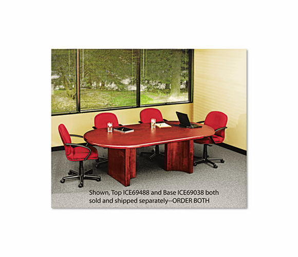ICE69488 OfficeWorks Executive Series 96" Racetrack Table Top, 96" x 48", Mahogany By ICEBERG ENTERPRISES