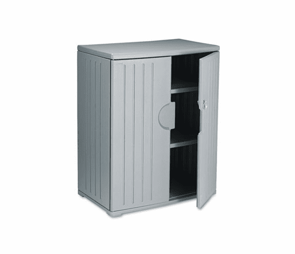 ICE92562 OfficeWorks Resin Storage Cabinet, 36w x 22d x 46h, Charcoal By ICEBERG ENTERPRISES