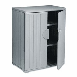 ICE92562 OfficeWorks Resin Storage Cabinet, 36w x 22d x 46h, Charcoal By ICEBERG ENTERPRISES