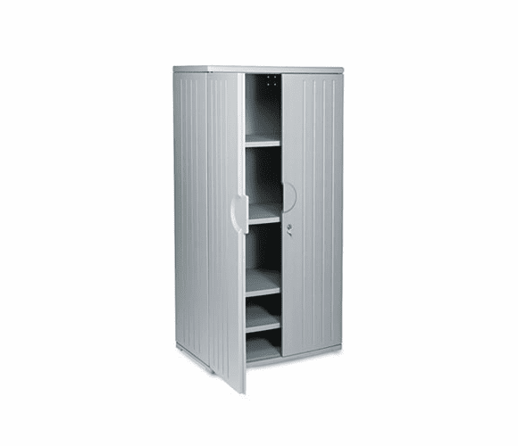 ICE92572 OfficeWorks Resin Storage Cabinet, 36w x 22d x 72h, Charcoal By ICEBERG ENTERPRISES