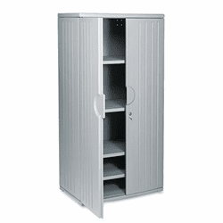 ICE92572 OfficeWorks Resin Storage Cabinet, 36w x 22d x 72h, Charcoal By ICEBERG ENTERPRISES