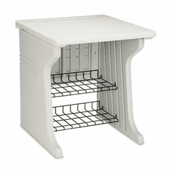 ICE93003 Aspira Printer Stand, Resin, 2-Shelf, 28 x 28 x 30, Platinum By ICEBERG ENTERPRISES