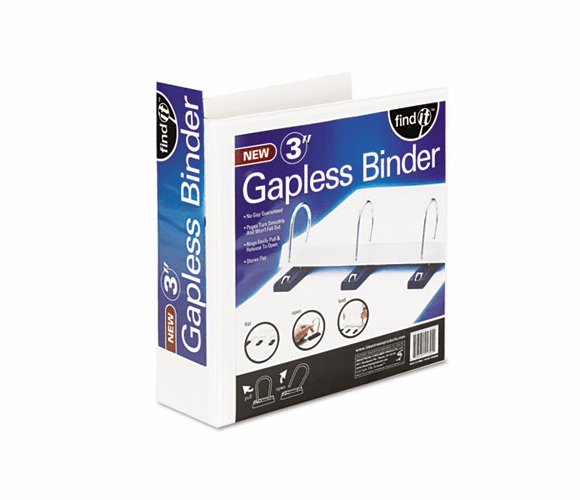 IDESNS01701 Gapless Loop Ring View Binder, 11 x 8-1/2, 3" Capacity, White By IDEASTREAM CONSUMER PRODUCTS