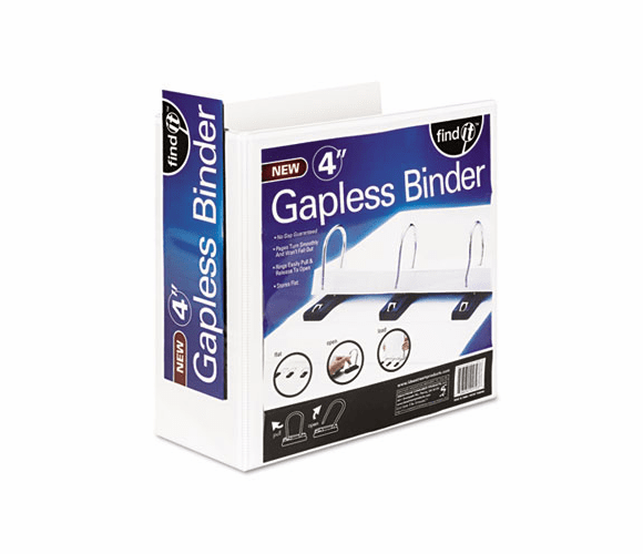 IDESNS01703 Gapless Loop Ring View Binder, 11 x 8-1/2, 4" Capacity, White By IDEASTREAM CONSUMER PRODUCTS