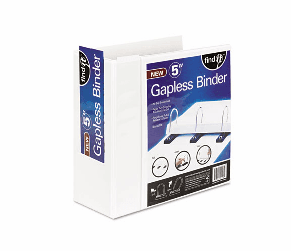 IDESNS01705 Gapless Loop Ring View Binder, 11 x 8-1/2, 5" Capacity, White By IDEASTREAM CONSUMER PRODUCTS