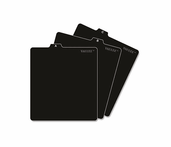 IDEVZ01176 A-Z CD File Guides, 5 x 5 3/4, Black By IDEASTREAM CONSUMER PRODUCTS