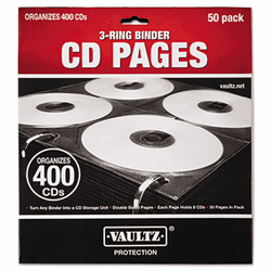 IDEVZ01415 Two-Sided CD Refill Pages for Three-Ring Binder, 50/Pack By IDEASTREAM CONSUMER PRODUCTS