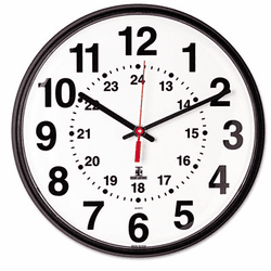 ILC67300040 Quartz 12-24 Hour Wall Clock, 12-3/4in, Black, 1 AA Battery By CHICAGO LIGHTHOUSE FOR THE BLIND