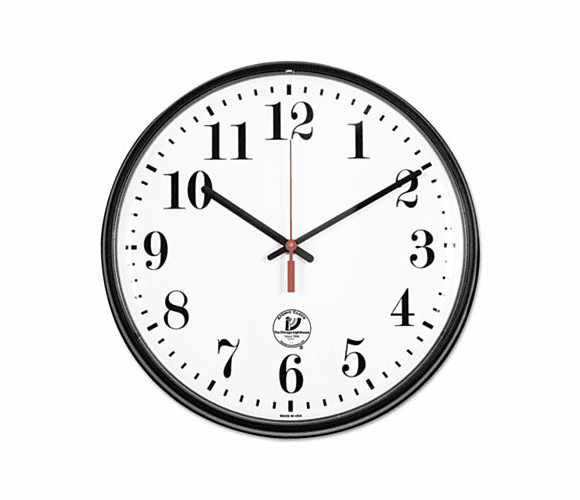 ILC67300302 Atomic Slimline Contemporary Clock, 12-3/4in, Black By CHICAGO LIGHTHOUSE FOR THE BLIND