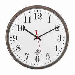 ILC67301002 Quartz Slimline Clock, 12-3/4in, Bronze, 1 AA Battery By CHICAGO LIGHTHOUSE FOR THE BLIND