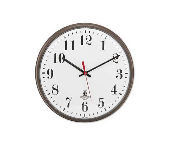 ILC67301002 Quartz Slimline Clock, 12-3/4in, Bronze, 1 AA Battery By CHICAGO LIGHTHOUSE FOR THE BLIND