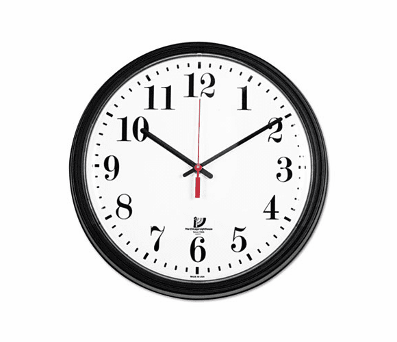 ILC67700002 Black Quartz Contract Clock, 13-3/4in, Black By CHICAGO LIGHTHOUSE FOR THE BLIND
