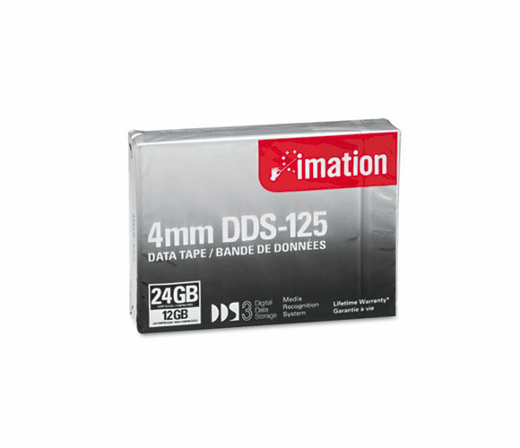 IMN11737 1/8" DDS-3 Cartridge, 125m, 12GB Native/24GB Compressed Capacity By IMATION