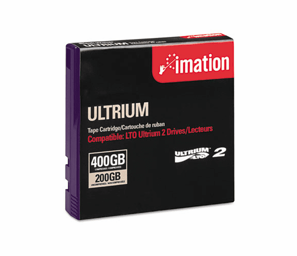 IMN16598 1/2" Ultrium LTO-2 Cartridge, 1998ft, 200GB Native/400GB Compressed Capacity By IMATION