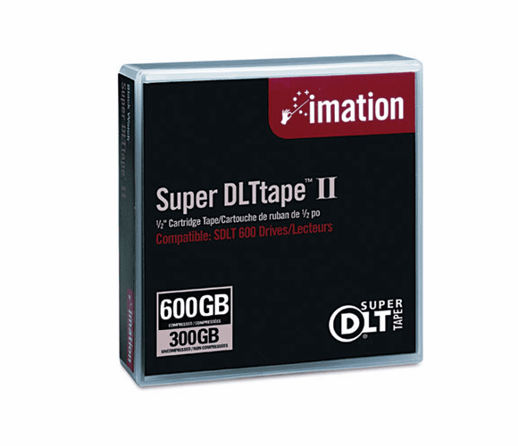IMN16988 1/2" Super DLT II Cartridge, 2066ft, 300GB Native/600GB Comp. Cap By IMATION