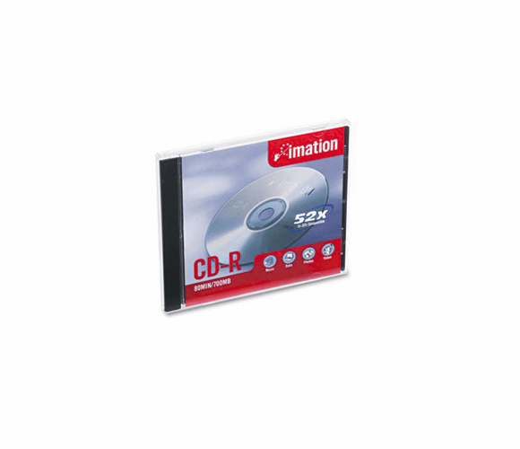 IMN17331 CD-R Discs, 700MB/80min, 52x, w/Jewel Cases, Silver, 1 Each By IMATION