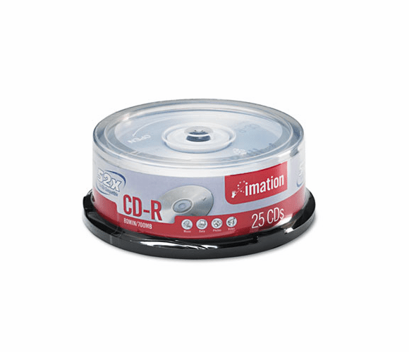 IMN17333 CD-R Discs, 700MB/80min, 52x, Spindle, Silver, 25/Pack By IMATION