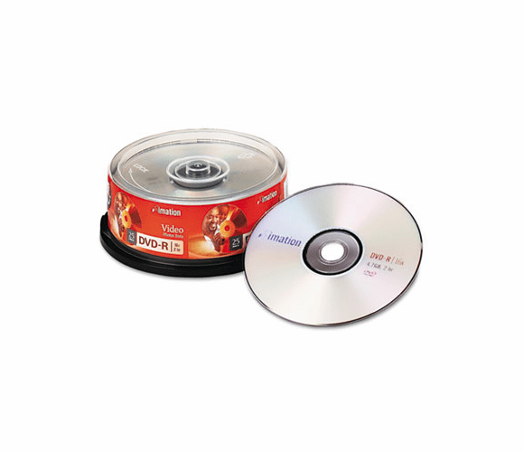 IMN17340 DVD-R Discs, 4.7GB, 16x, Spindle, Silver, 25/Pack By IMATION