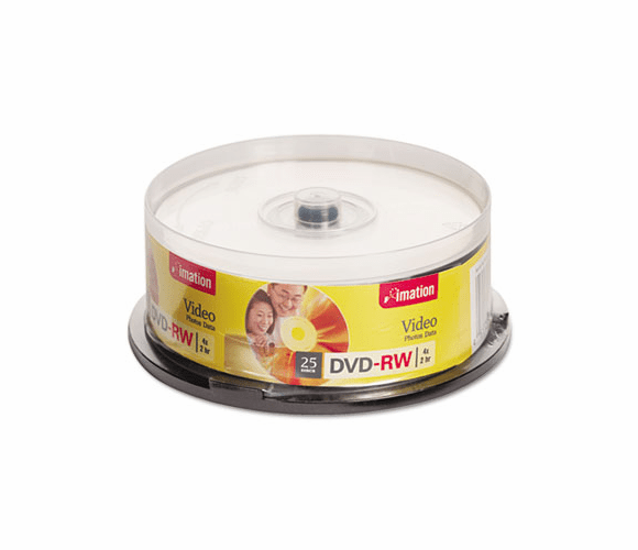 IMN17346 DVD-RW Discs, 4.7GB, 4x, Spindle, Silver, 25/Pack By IMATION