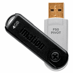 IMN18410 Defender F50 Pivot USB Flash Drive, 4GB By IMATION