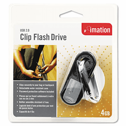 IMN26309 Clip USB Flash Drive, 4GB By IMATION