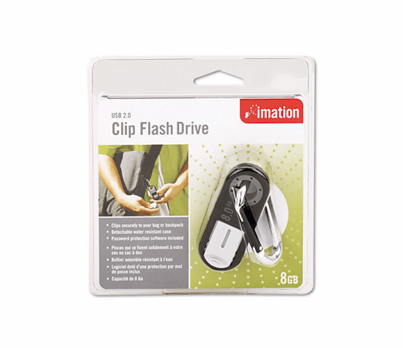 IMN26657 Clip USB Flash Drive, 8GB By IMATION
