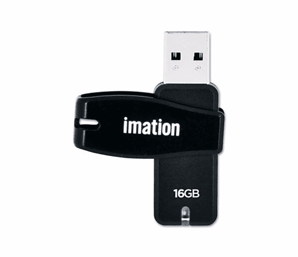 IMN27125 Swivel USB Flash Drive, 16 GB By IMATION