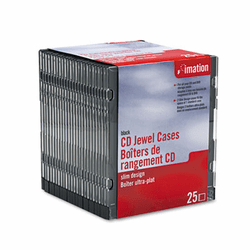 IMN41017 CD/DVD Slim Line Jewel Case, Clear/Black, 25/Pack By IMATION