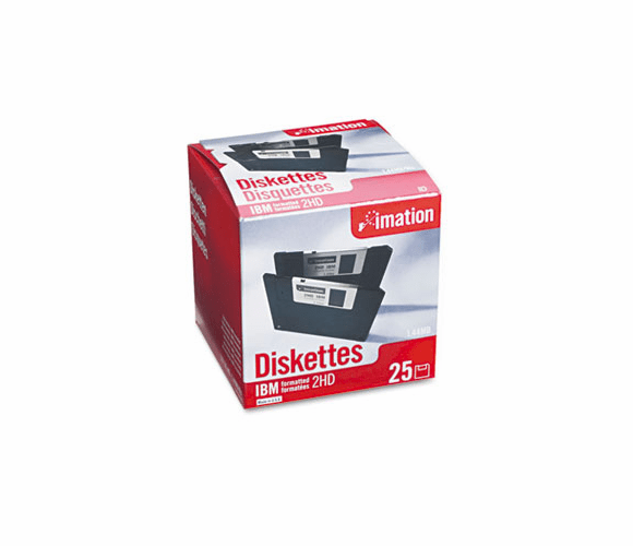 IMN44154 3.5" Floppy Diskettes, IBM-Formatted, DS/HD, 25/Pack By IMATION
