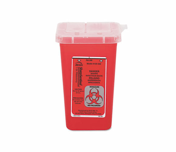 IMP7350 Sharps Waste Receptacle, Square, Plastic, 1 qt, Red By IMPACT PRODUCTS, LLC