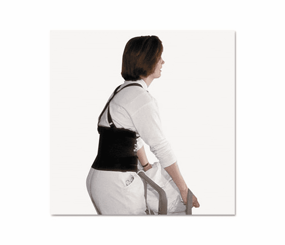 IMP7379M Deluxe Back Support, 7" Back Panel, Single Closure, Suspenders, Medium, Black By IMPACT PRODUCTS, LLC
