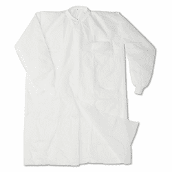 IMP7385L Disposable Lab Coats, Spun-Bonded Polypropylene, Large, White, 30/Carton By IMPACT PRODUCTS, LLC